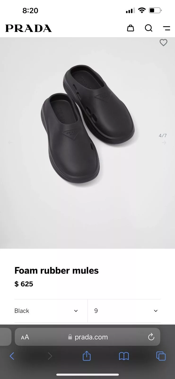 Prada Slip Ons BNIB - Prada Foam Rubber Mules Black