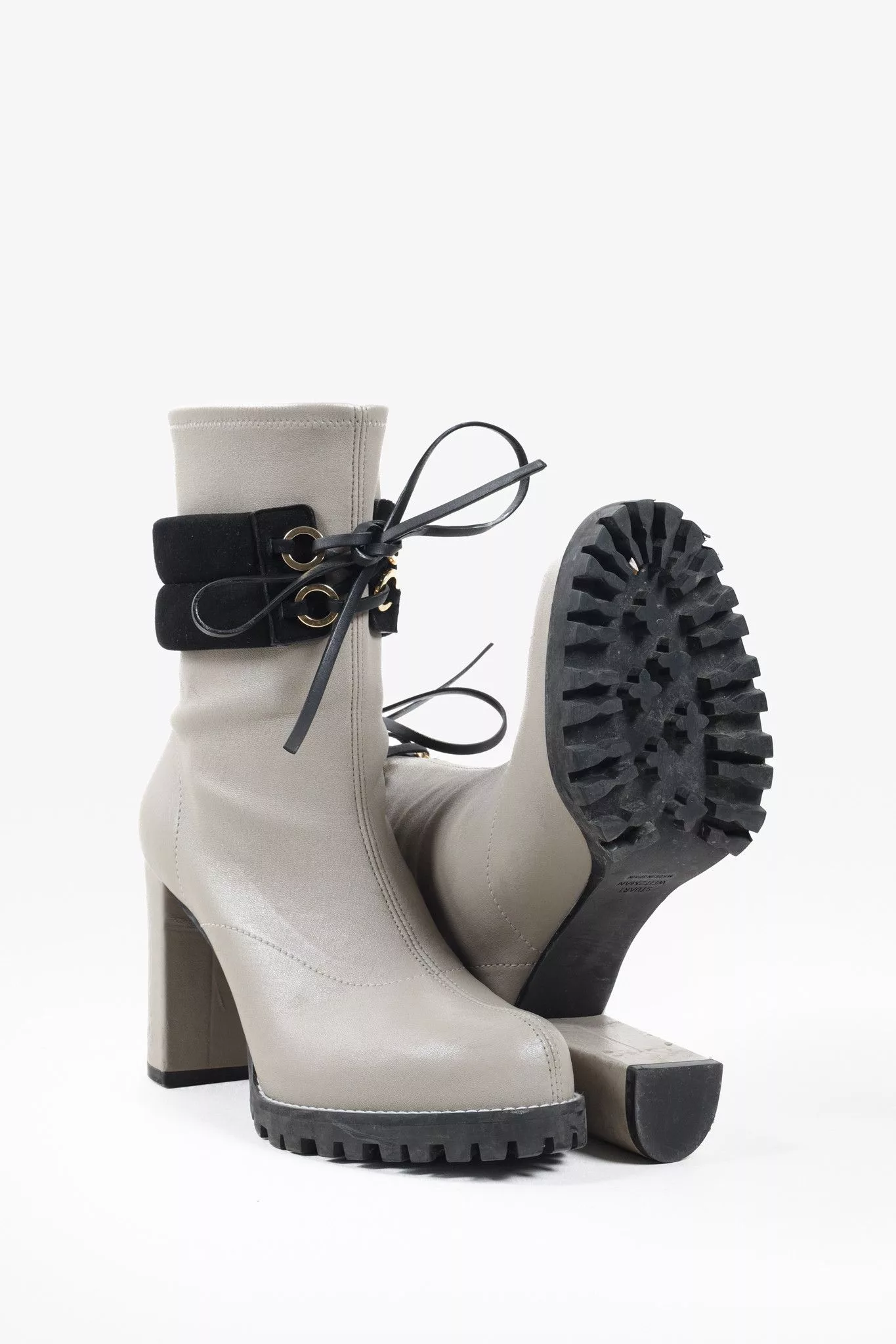 Stuart Weitzman Boots Stuart Weitzman Grey Block Heel Lug Boot Gray