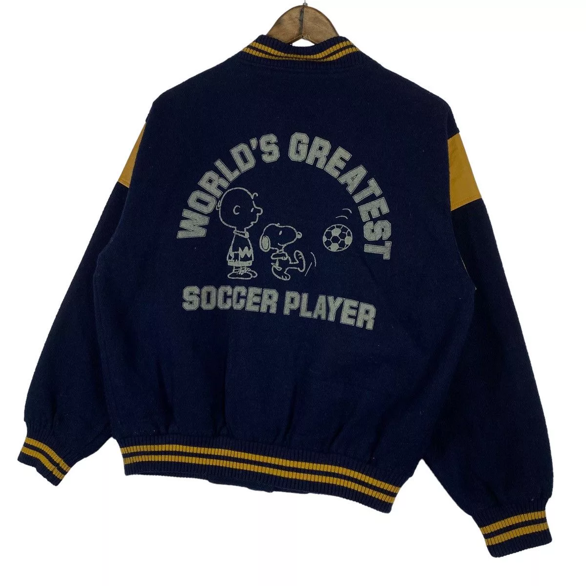 Peanuts Bombers Peanuts × Vintage Vintage Peanuts Snoopy Varsity Jacket White