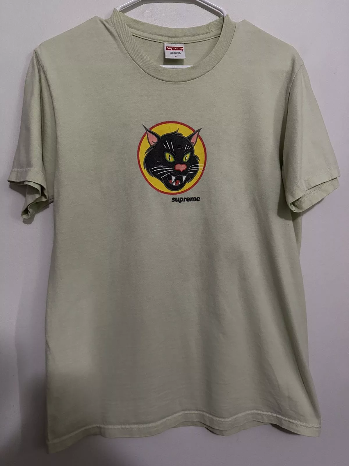 Supreme Short Sleeve T Shirts Supreme Black Cat Tee Green