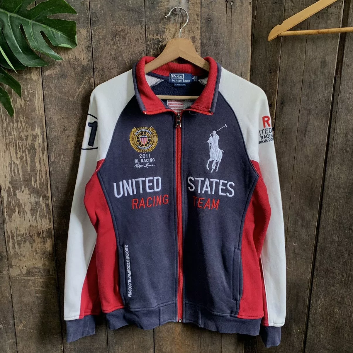 Polo Ralph Lauren Light Jackets Polo Ralph Lauren × Vintage Vintage Polo Ralph Lauren US Racing Team Jacket Blue