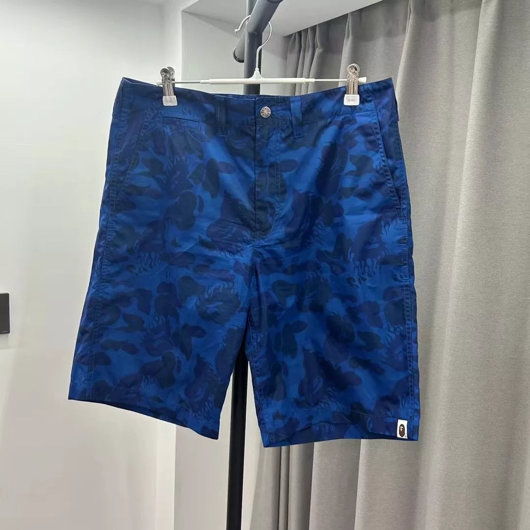 Bape Shorts Bape FIRE CAMO SHORTS Blue