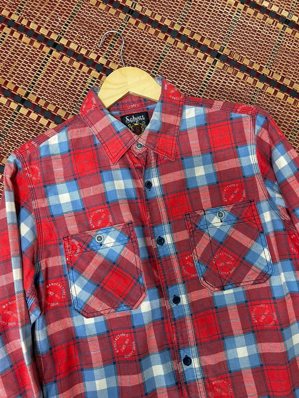 Schott Shirts Button Ups Schott Bros NYC Flannel Red