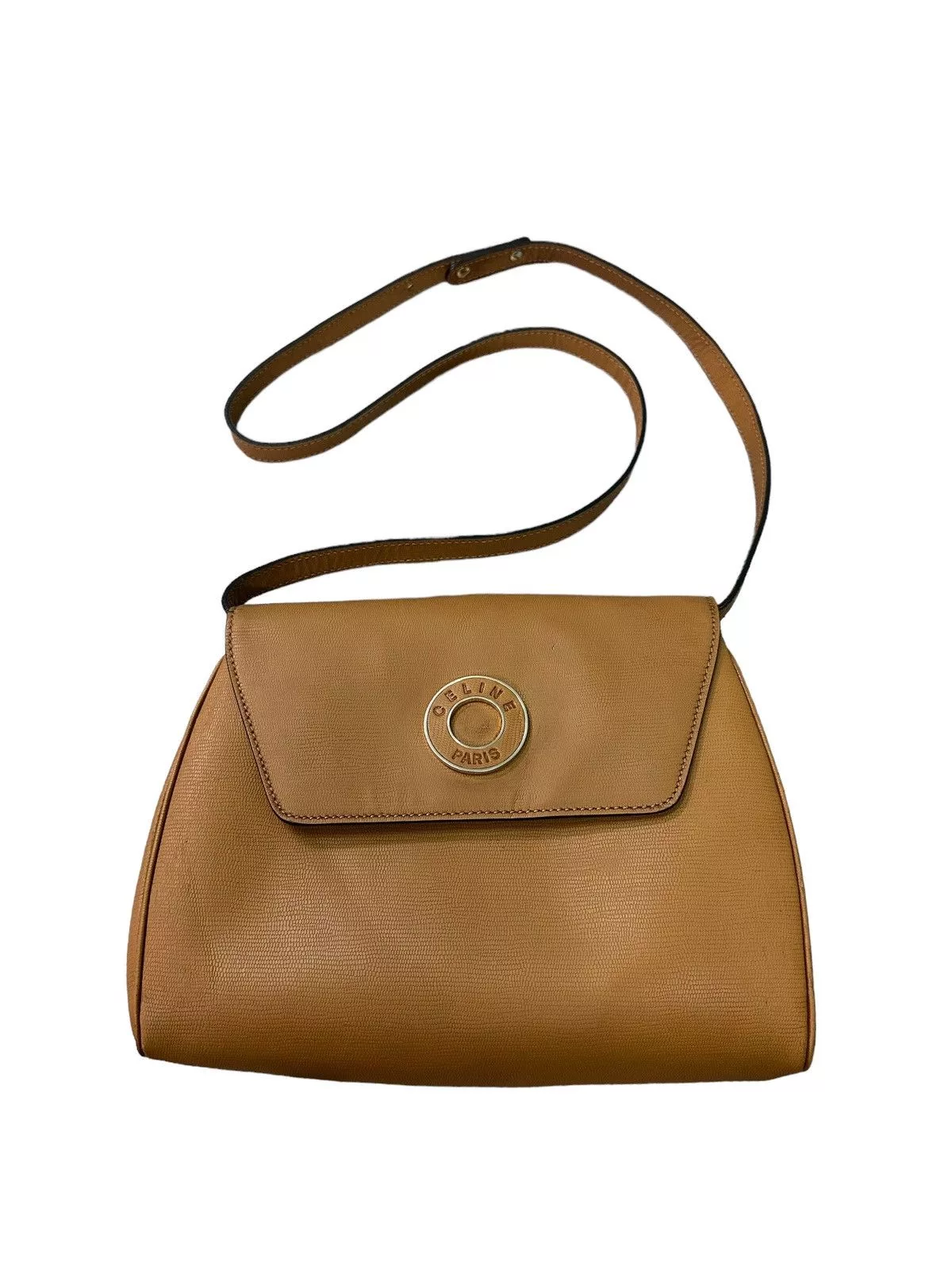 Celine Shoulder Bags Celine × Vintage AUTHENTIC VINTAGE CELINE CIRCLE LOGO CROSSBODY/CLUTCH BAG Brown