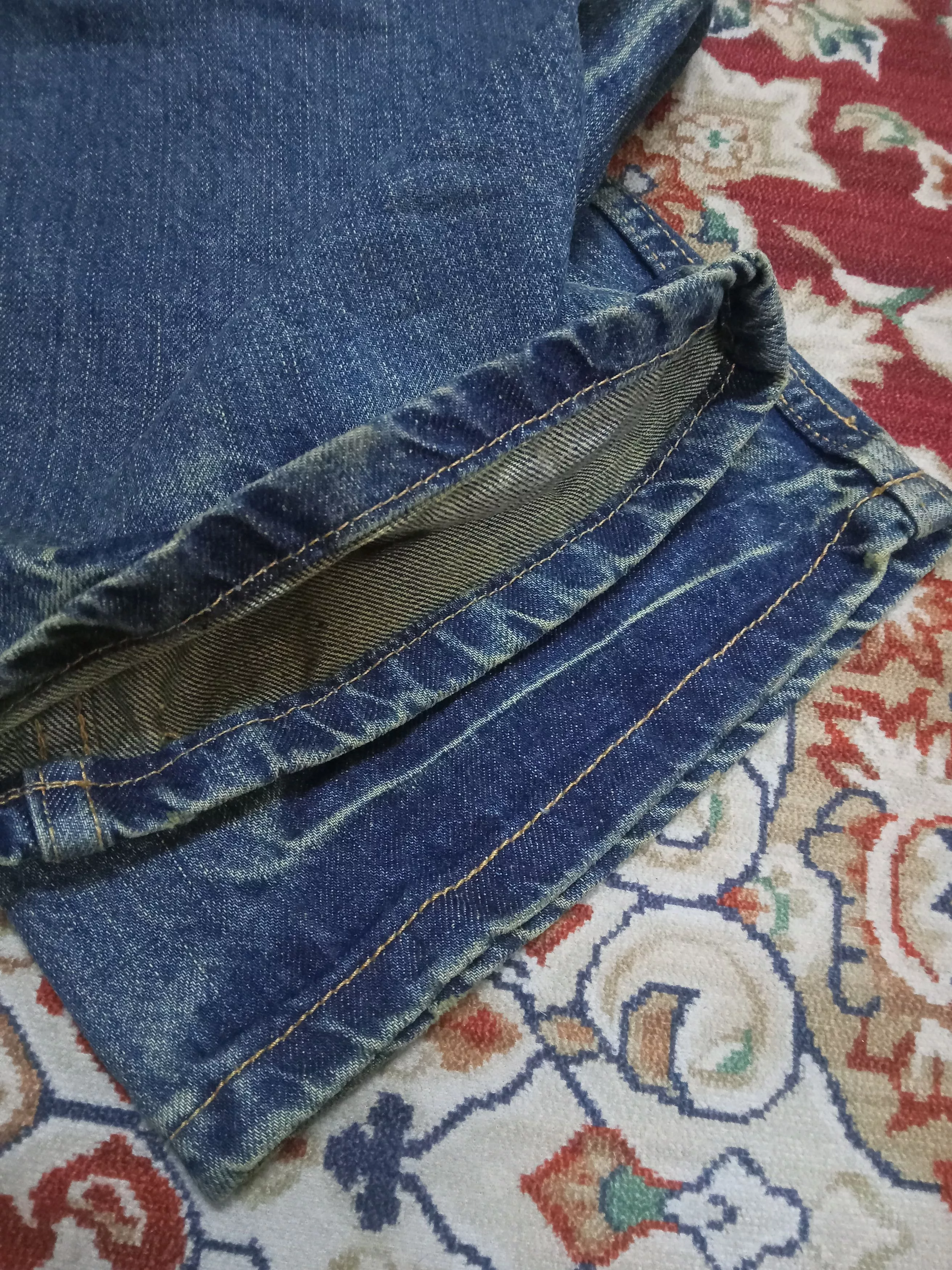 Takeo Kikuchi Denim Takeo Kikuchi Koi Fish Print Distressed Jeans Blue