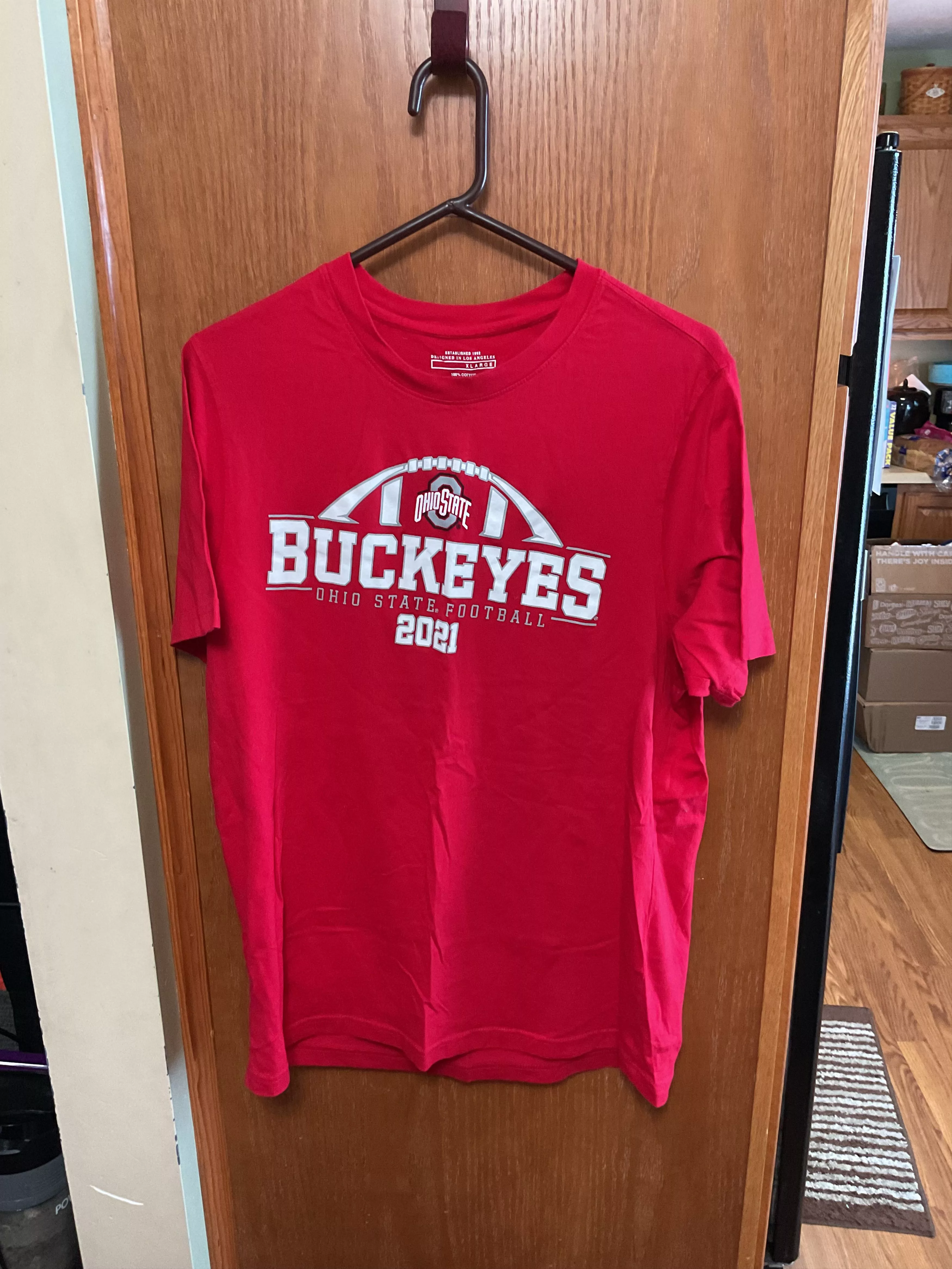 NCAA Short Sleeve T Shirts NCAA 2021 Ohio State Tshirt Red