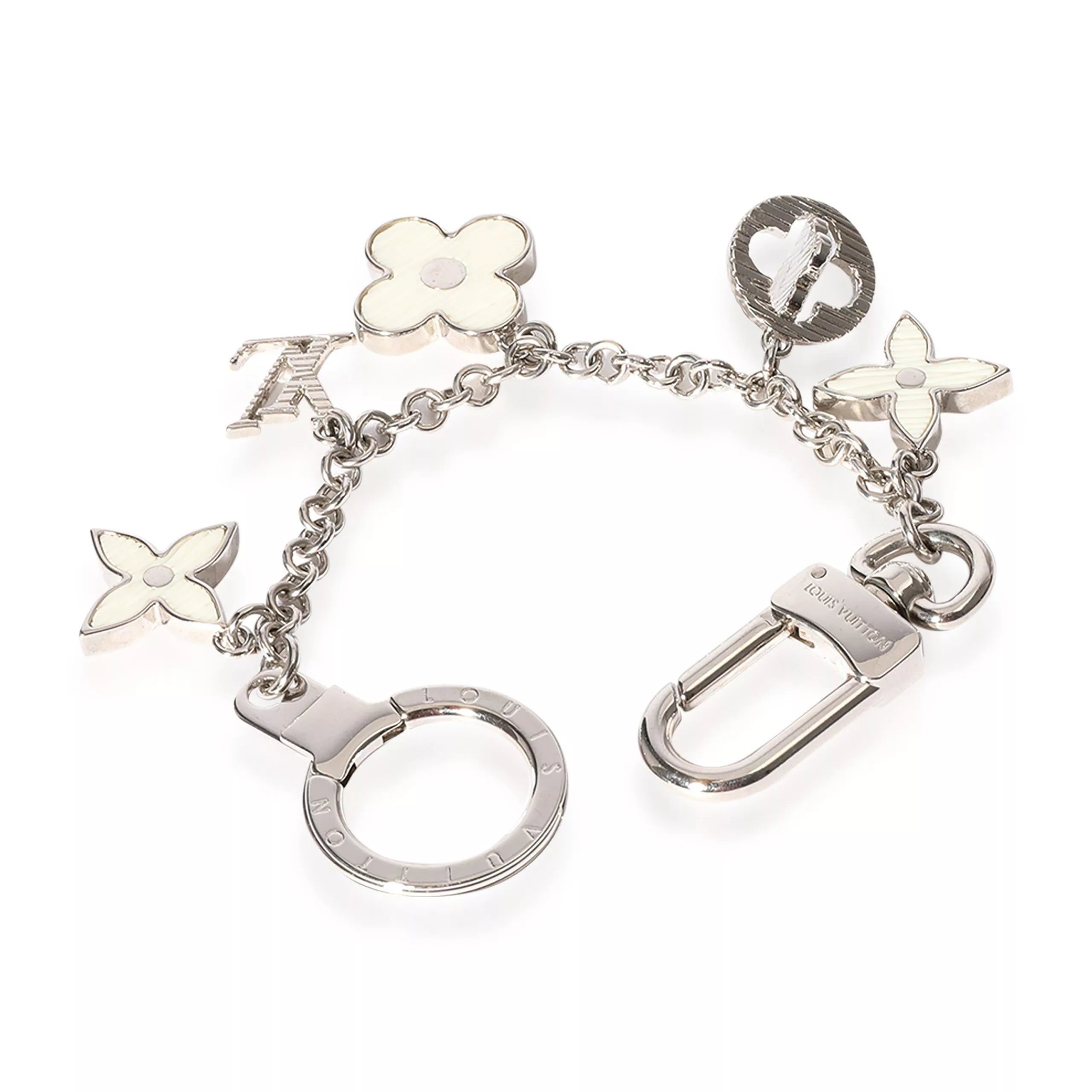 Louis Vuitton Rings Louis Vuitton Silver & White Fleur D'Epi Bag Charm