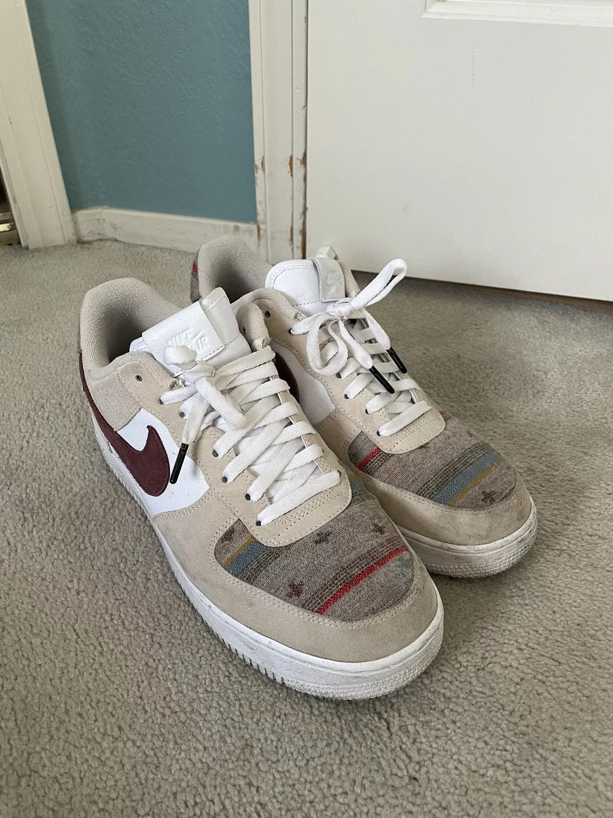 Nike Low Top Sneakers Nike × Pendleton NikeID x Pendleton custom suede Airforce 1s White