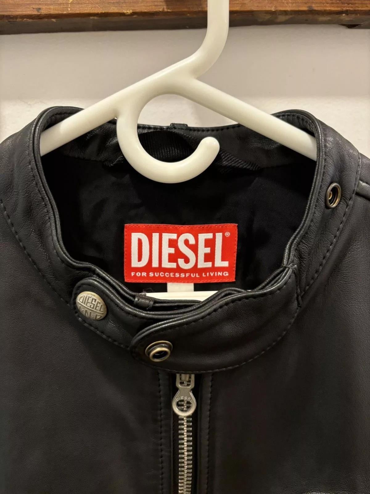 Designer Leather Jackets Designer × Diesel Diesel leather biker jacket Black Streetwear