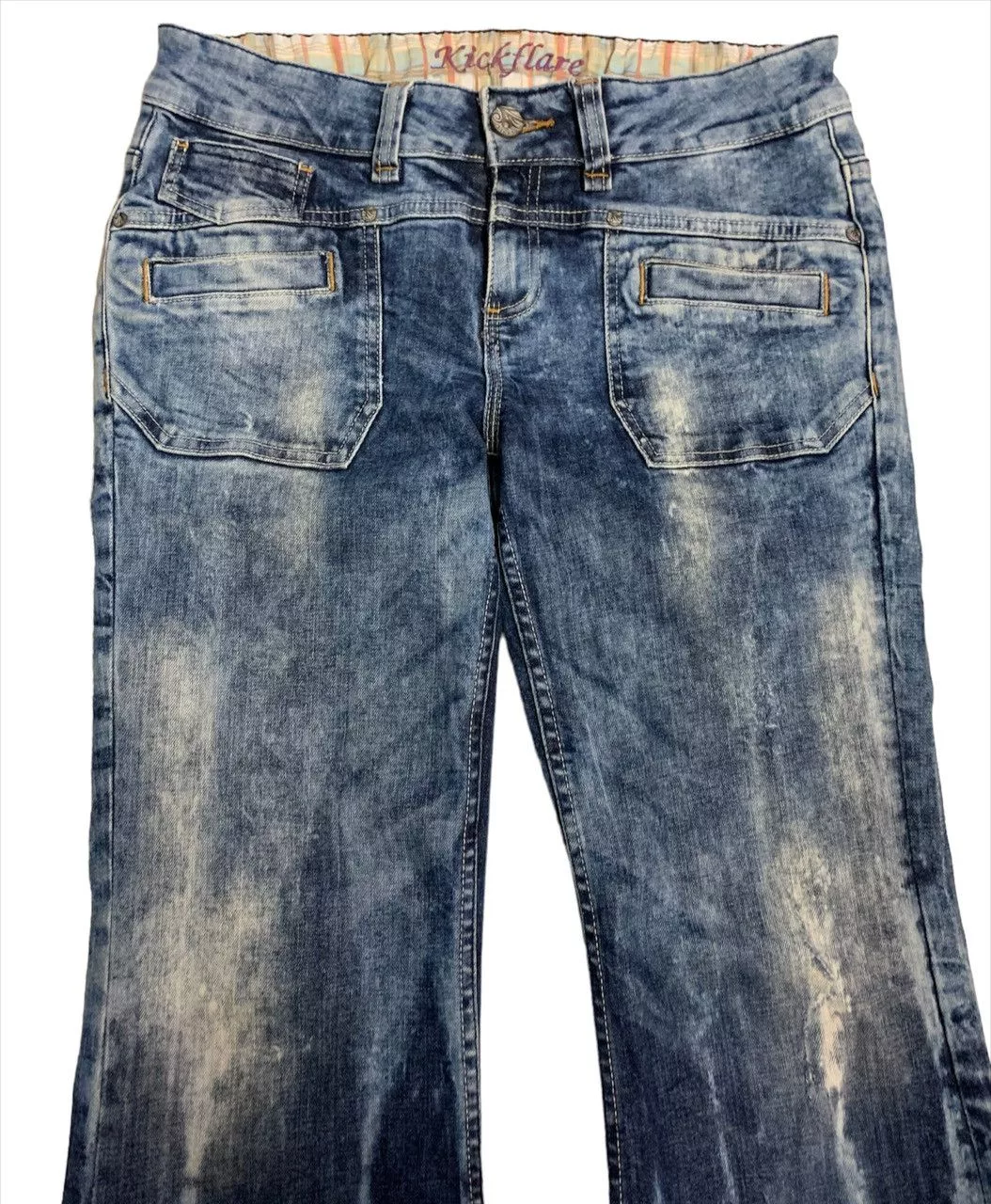 Hysteric Glamour Jeans Hysteric Glamour × Japanese Brand × Tornado Mart Flare Jeans Japanese Brand Low Rise Elastic Acid Bootcut Multi