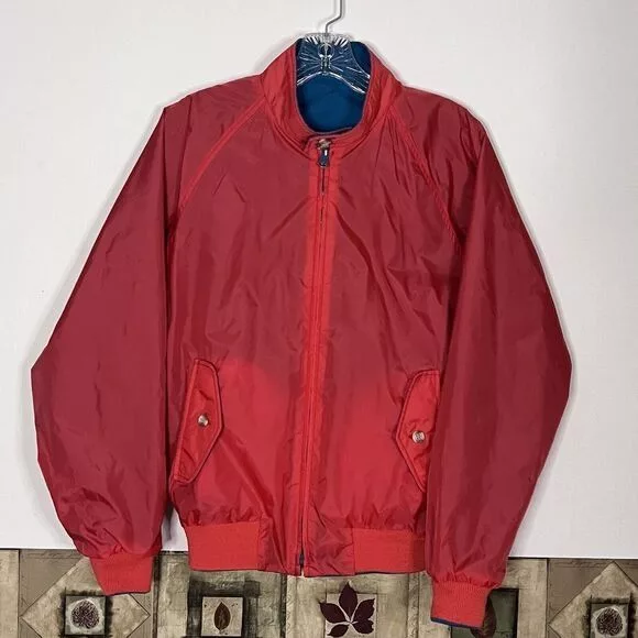 Lands' End Rain Jackets Lands' End Lands End Bomber Windbreaker Jacket Medium Reversible Blue O
