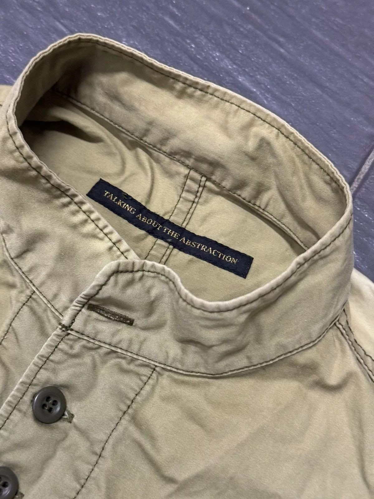 TALKING ABOUT THE ABSTRACTION Shirts Button Ups TALKING ABOUT THE ABSTRACTION MILITARY STYLE SHIRT Green Vintage