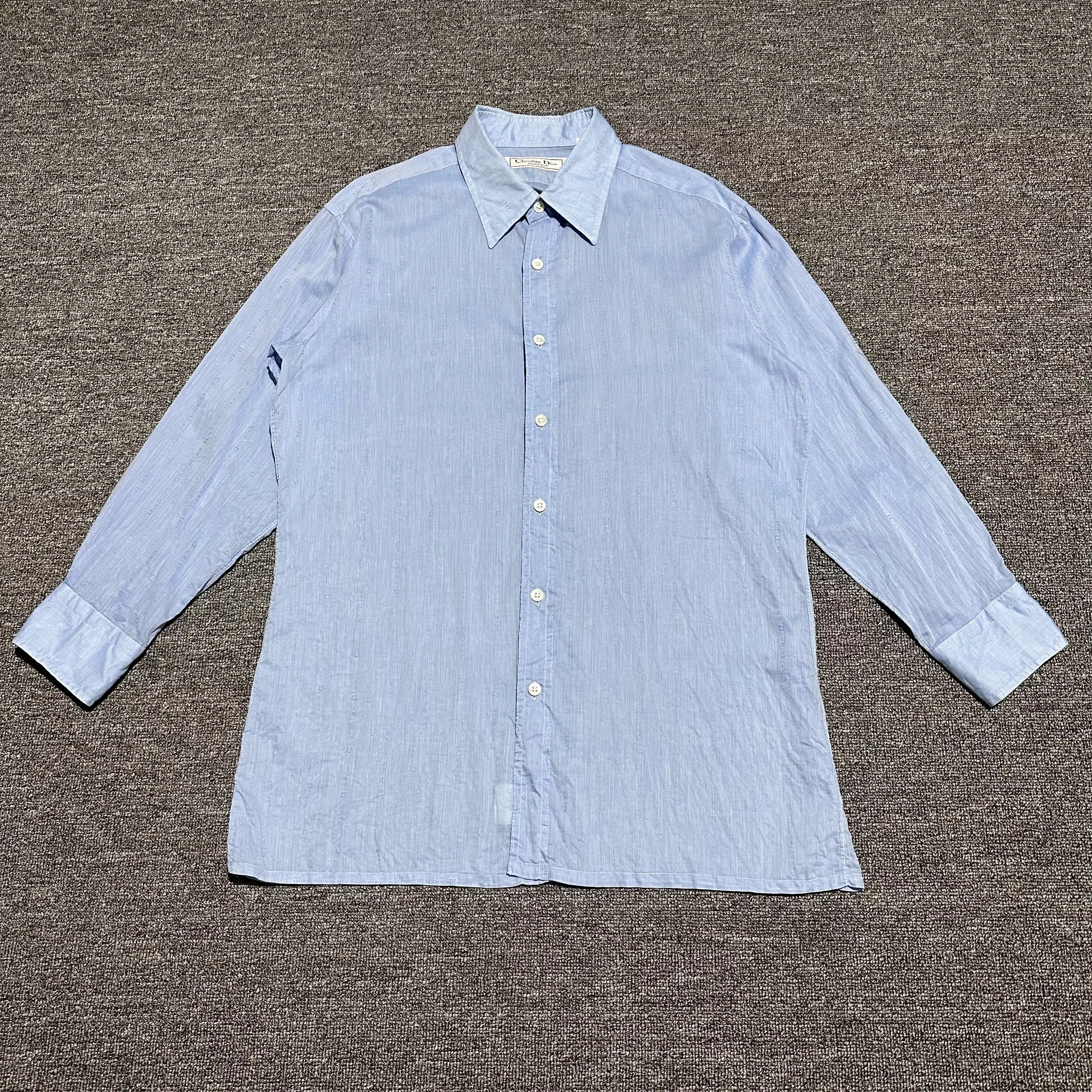 Christian Dior Monsieur Shirts Button Ups Christian Dior Monsieur × Dior × Vintage Vintage Christian Dior Monogram Button Ups Blue