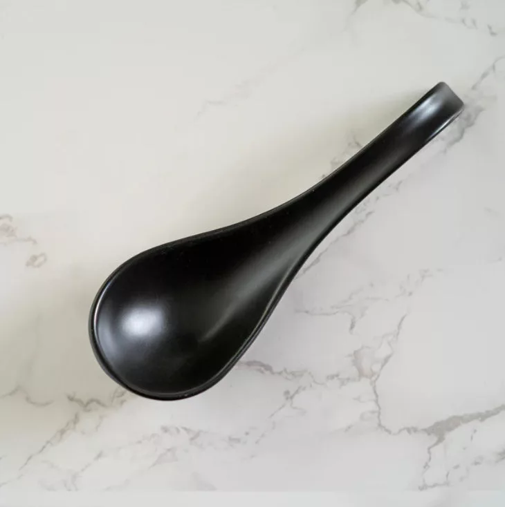 Porcelain Soup Spoon Black