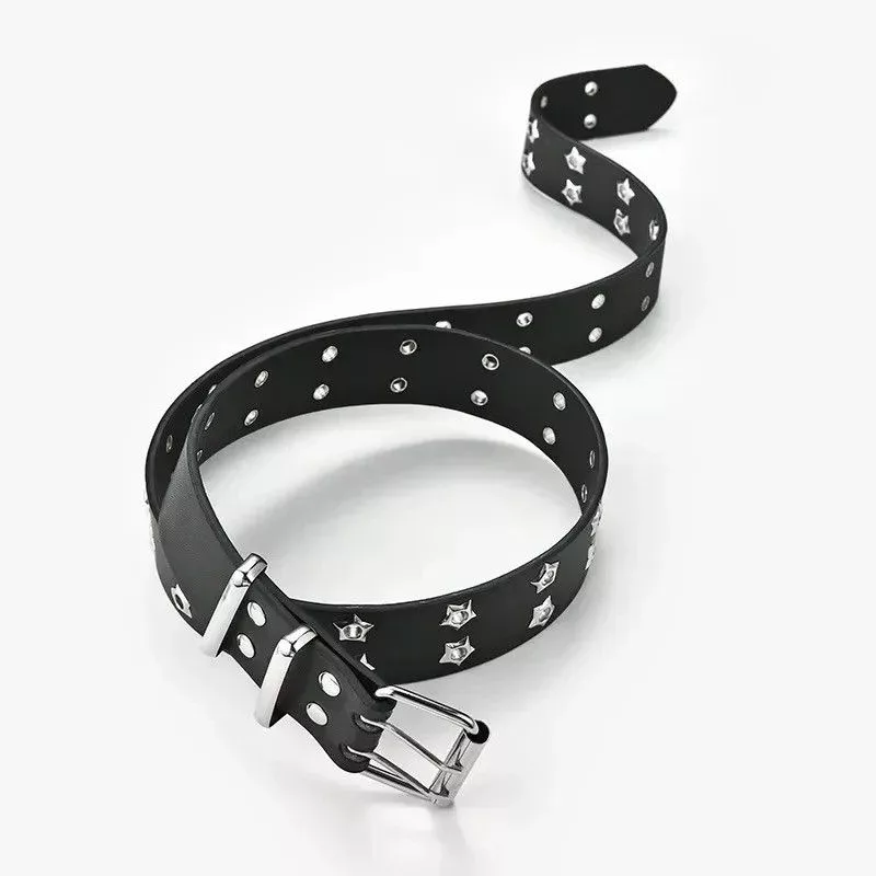 Designer Belts Designer 110cm Double Pin Belt Black