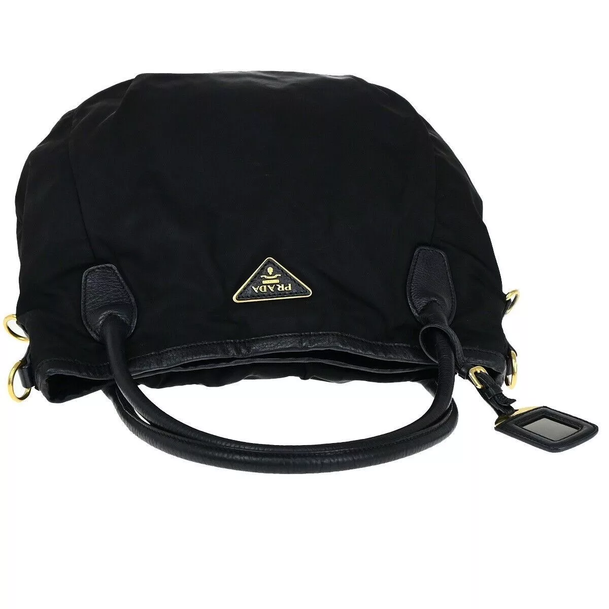 Prada Shoulder Bags Prada Tessuto Black Synthetic Shoulder Bag