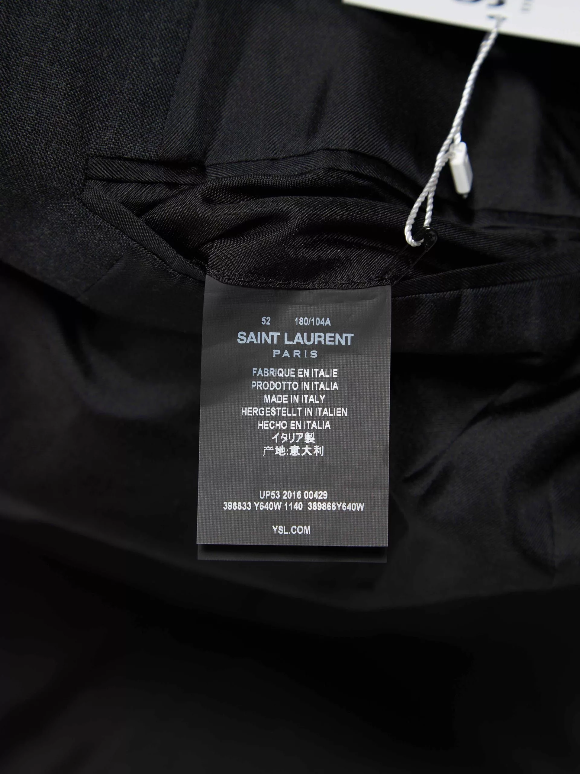 Saint Laurent Paris Light Jackets Saint Laurent Paris Dark Gray Black Button Classic Woolen Blazer