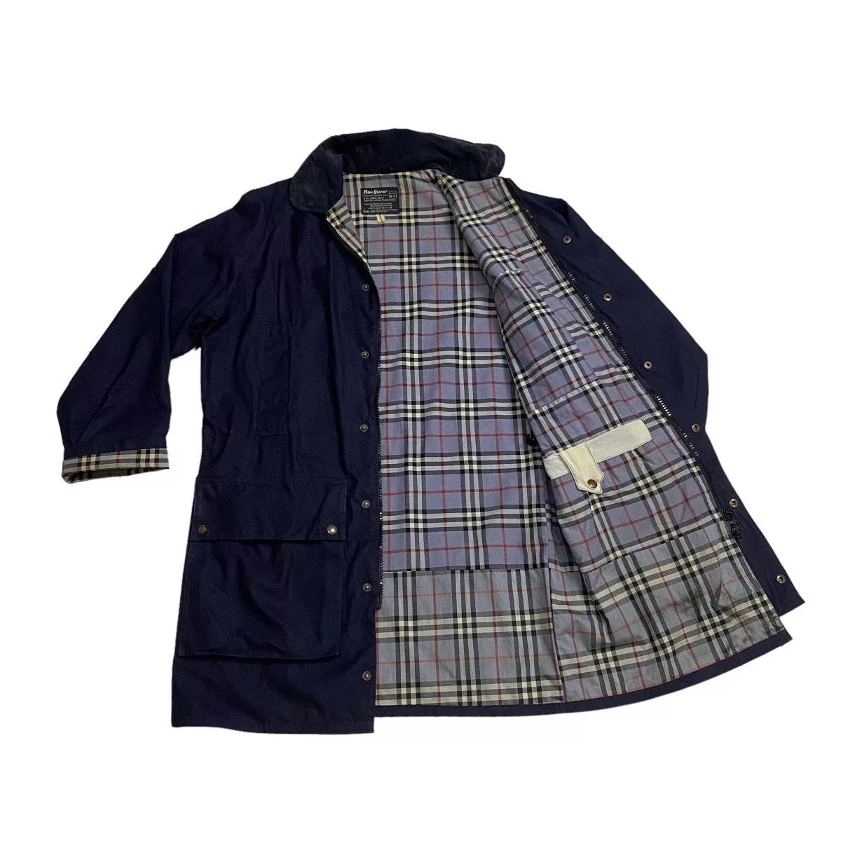 Designer Parkas Designer × Vintage Peter Storm downcoat 2way checkered Blue