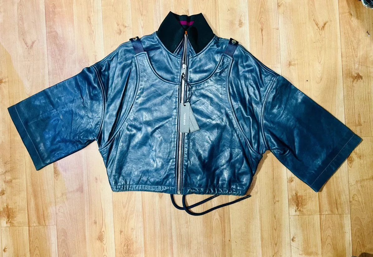Diesel Leather Jackets Diesel Leather Jacket Blue