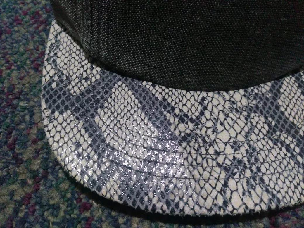 Kangol Hats 5 Panel Kangol Snake Skin Hat Cap Gray
