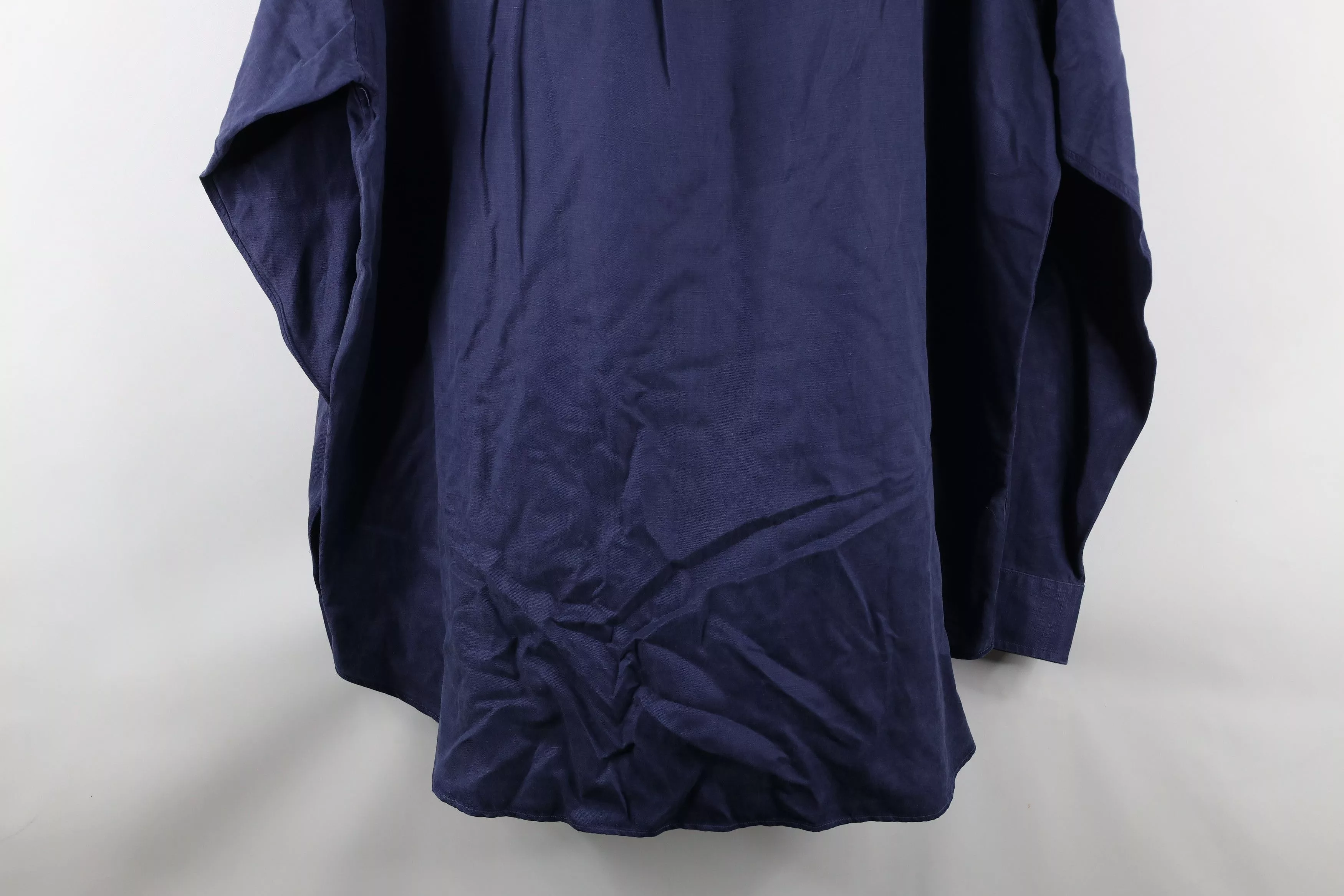Ralph Lauren Shirts Button Ups Ralph Lauren × Vintage Vintage 90s Ralph Lauren Linen Collared Button Down Shirt Blue