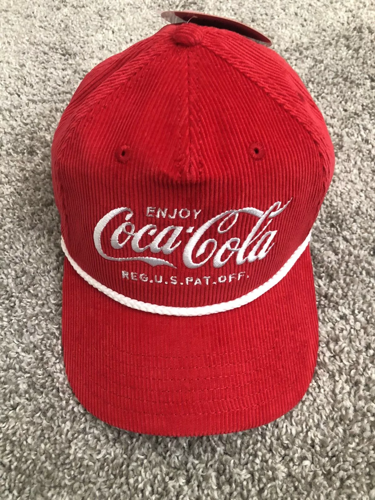 Coca Cola Hats Coca Cola Coca-Cola Corduroy Red Snapback Hat