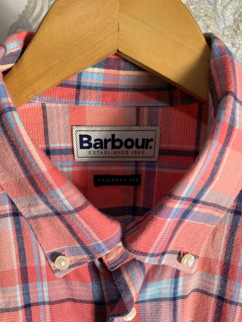 Barbour Shirts Button Ups Barbour × Vintage VERY RARE BARBOUR OXFORD CHECK 3 TAILORED SHIRT RETRO Y2K Pink Streetwear