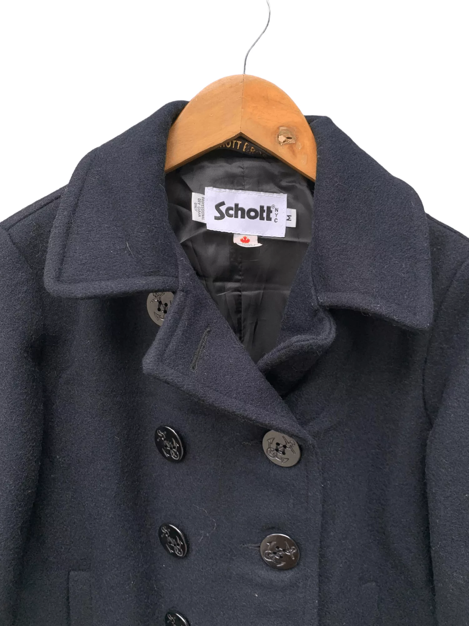 Schott Light Jackets Vintage Schott Bros Canada Black Button Jacket