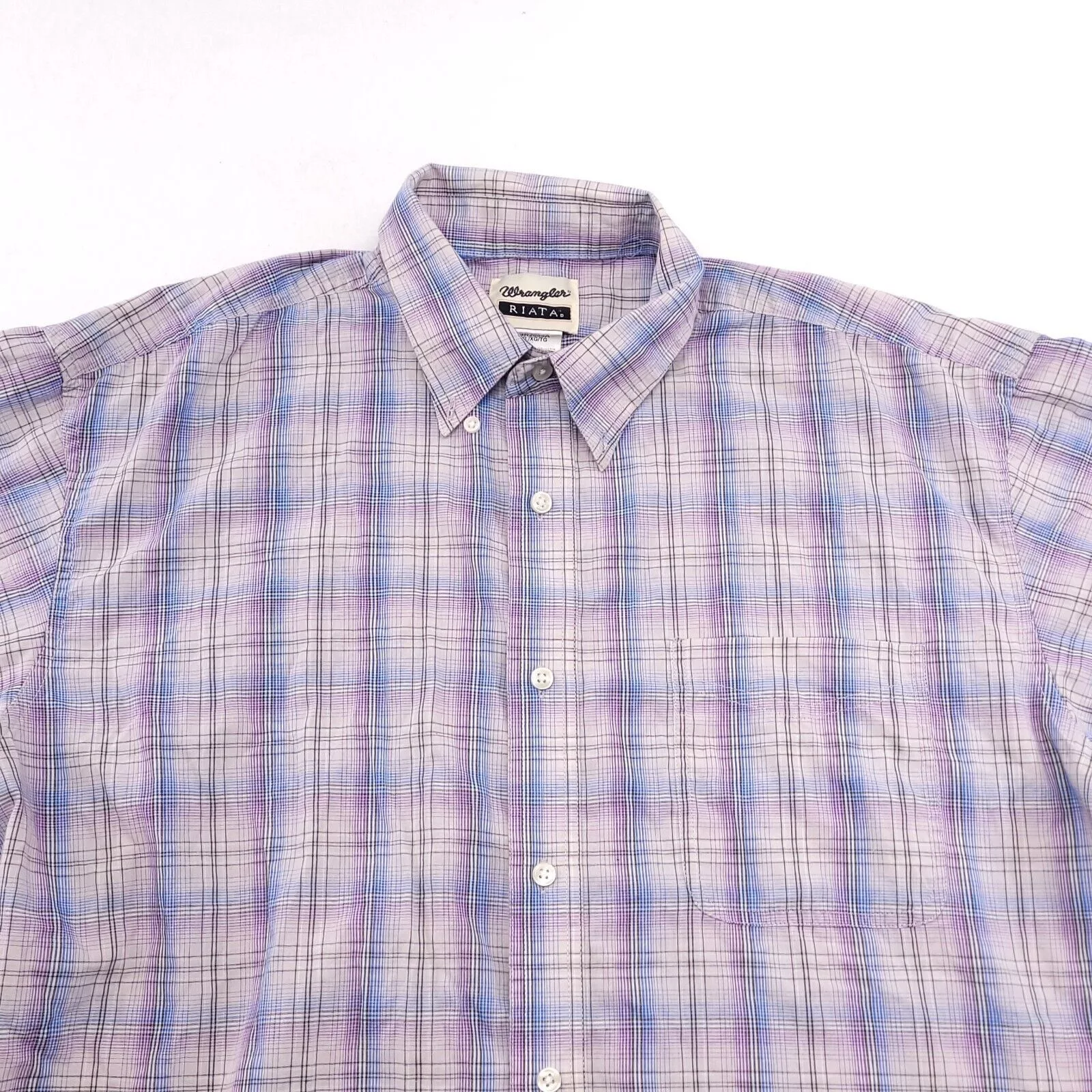 Wrangler Shirts Button Ups Wrangler Casual Button Up Shirt Men Size Extra Large XL Blue