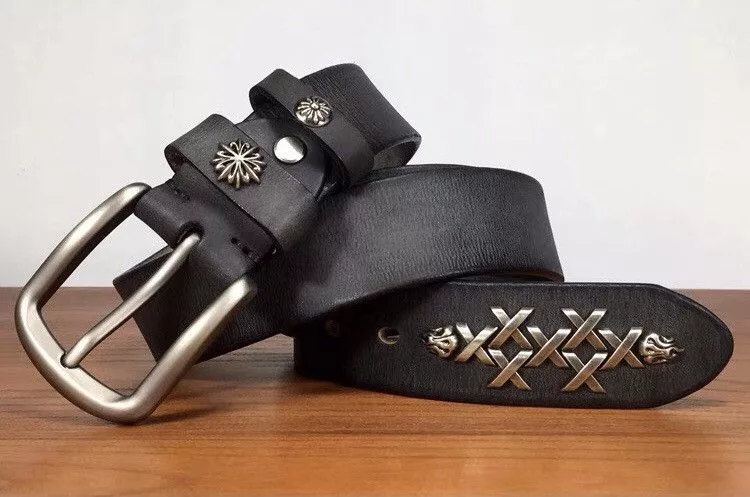Japanese Brand Belts Japanese Brand × Vintage Retro studded western cowboy leather belt Gray Streetwear