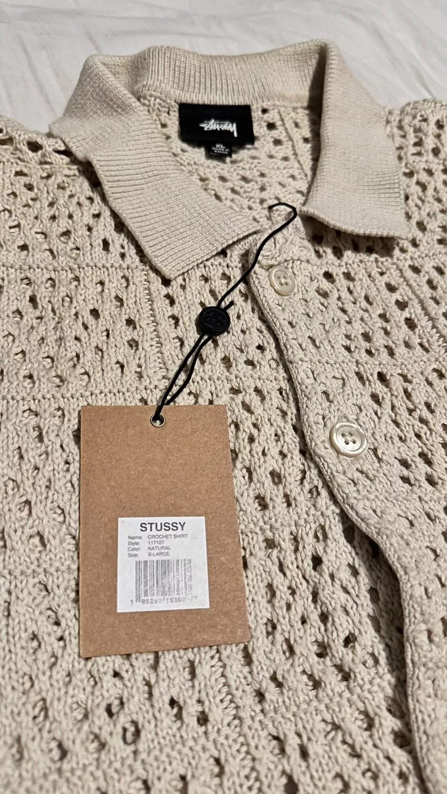 Stussy Shirts Button Ups Stussy Crochet Button up White