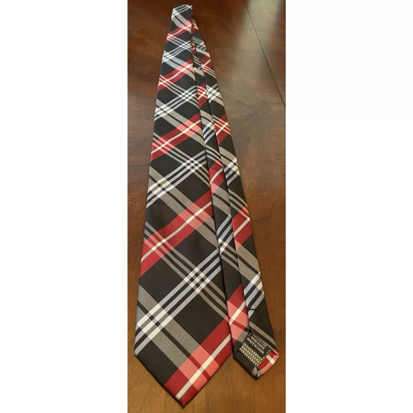 Apt. 9 Ties Pocketsquares Apt. 9 Black Red Hand Made 100% Polyester Made In China Multi