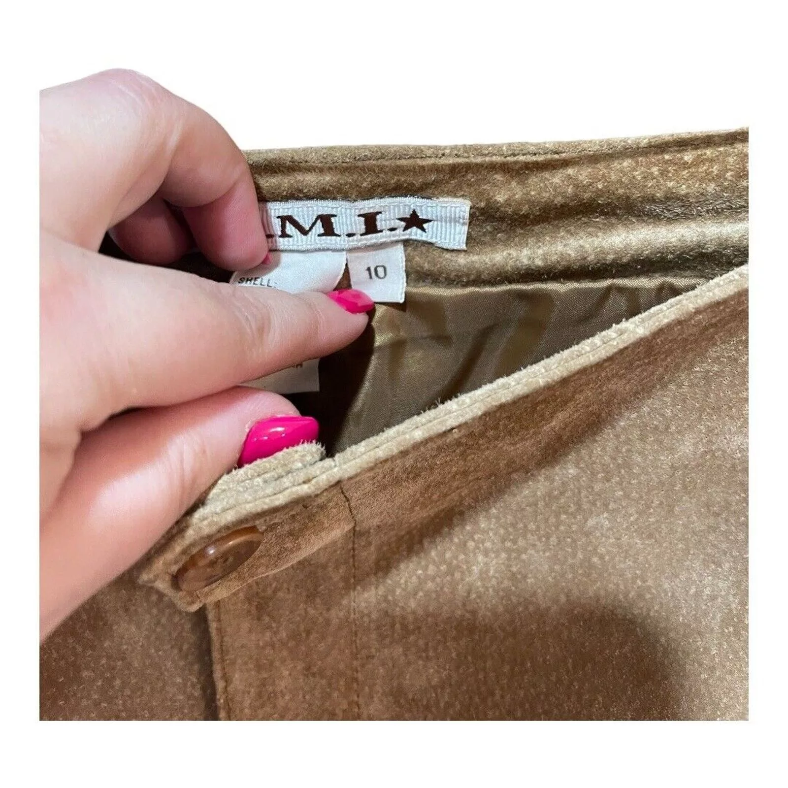 AMI Pants AMI A.M.I. Suede leather Pants Brown