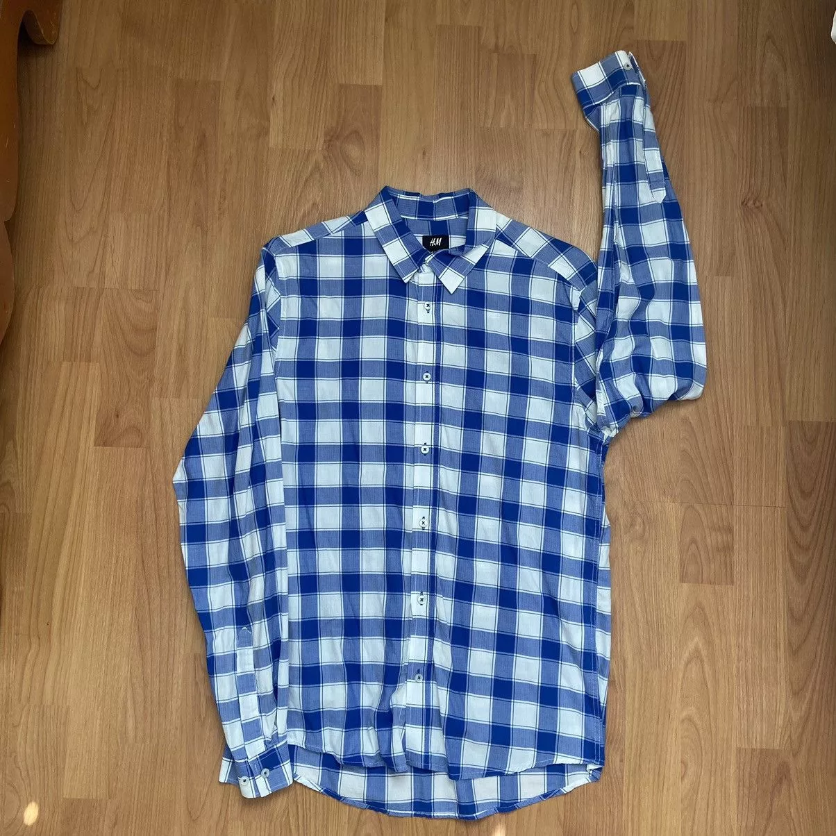 H&M Shirts Button Ups H&M Men’s Checkered Blue Button Up Shirt Size Small Multi