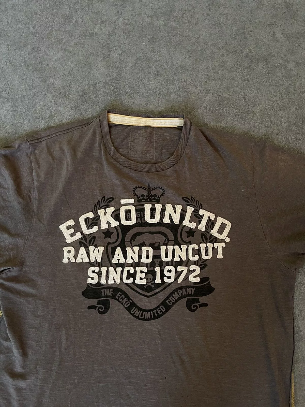 Ecko Unltd. Short Sleeve T Shirts Ecko Unltd. × Fubu × Rap Tees Vintage Ecko Unltd Big Logo Tribal Grey Tee Gray