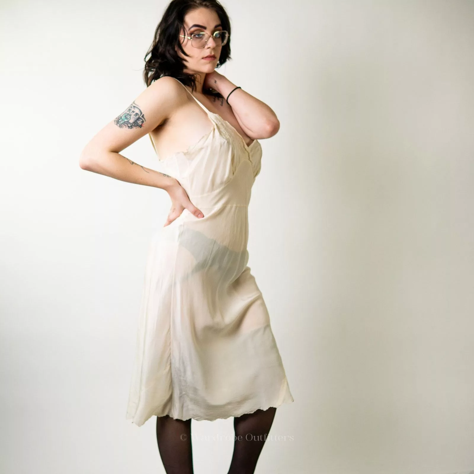 Vintage Socks Intimates Vintage White Slip Dress