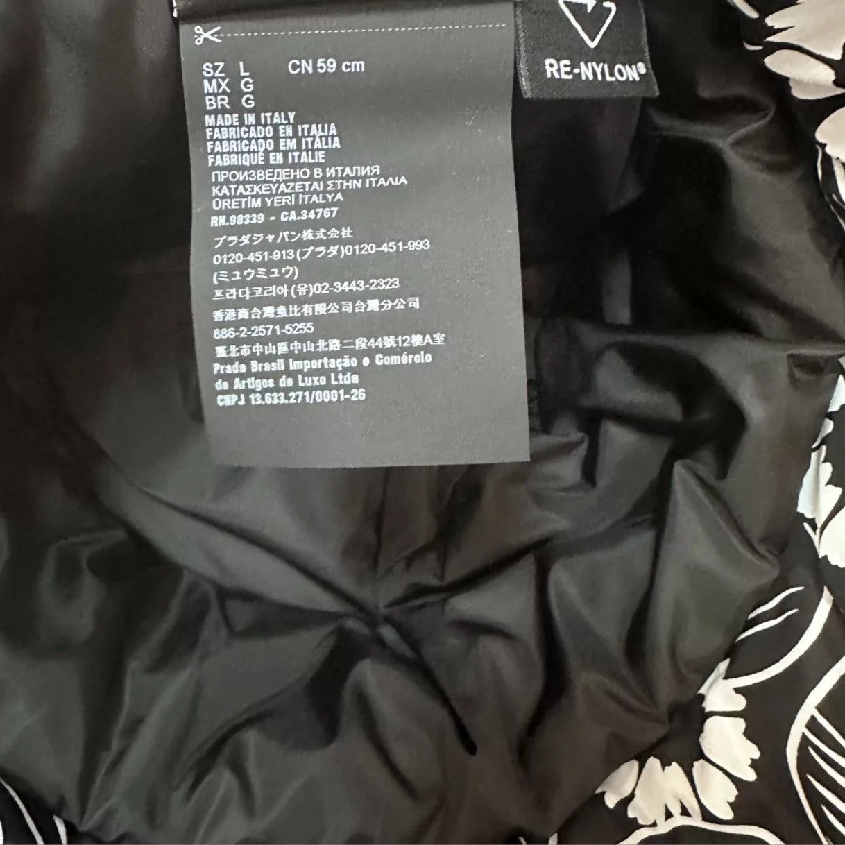 Prada Hats Prada Printed Nylon Bucket Hat Black