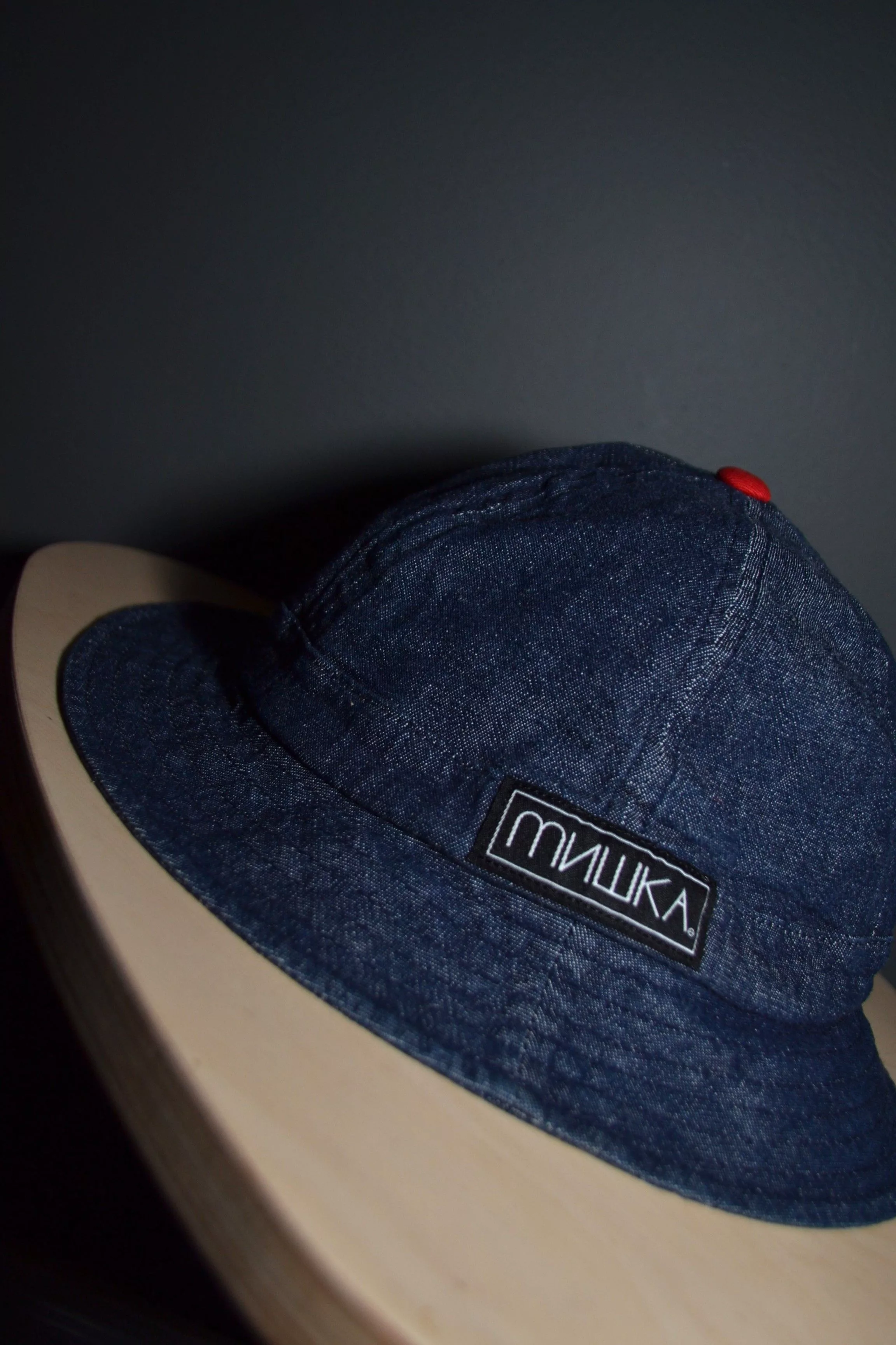Mishka Hats Mishka Мишка Denim Bucket Hat Logo Blue