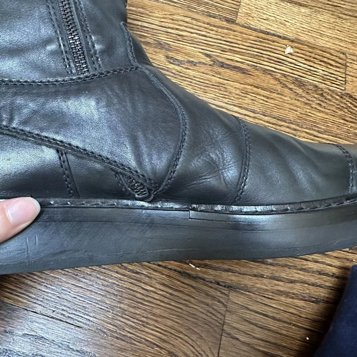 Ann Demeulemeester Boots Ann Demeulemeester Black Leather Space Motorcycle Boots