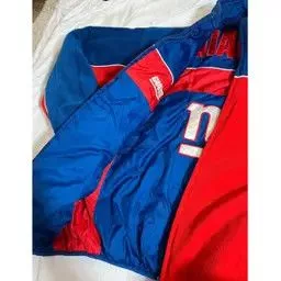 NFL Denim Jackets Vintage 1990s NFL Varsity Jacket Double Sided New York Multi