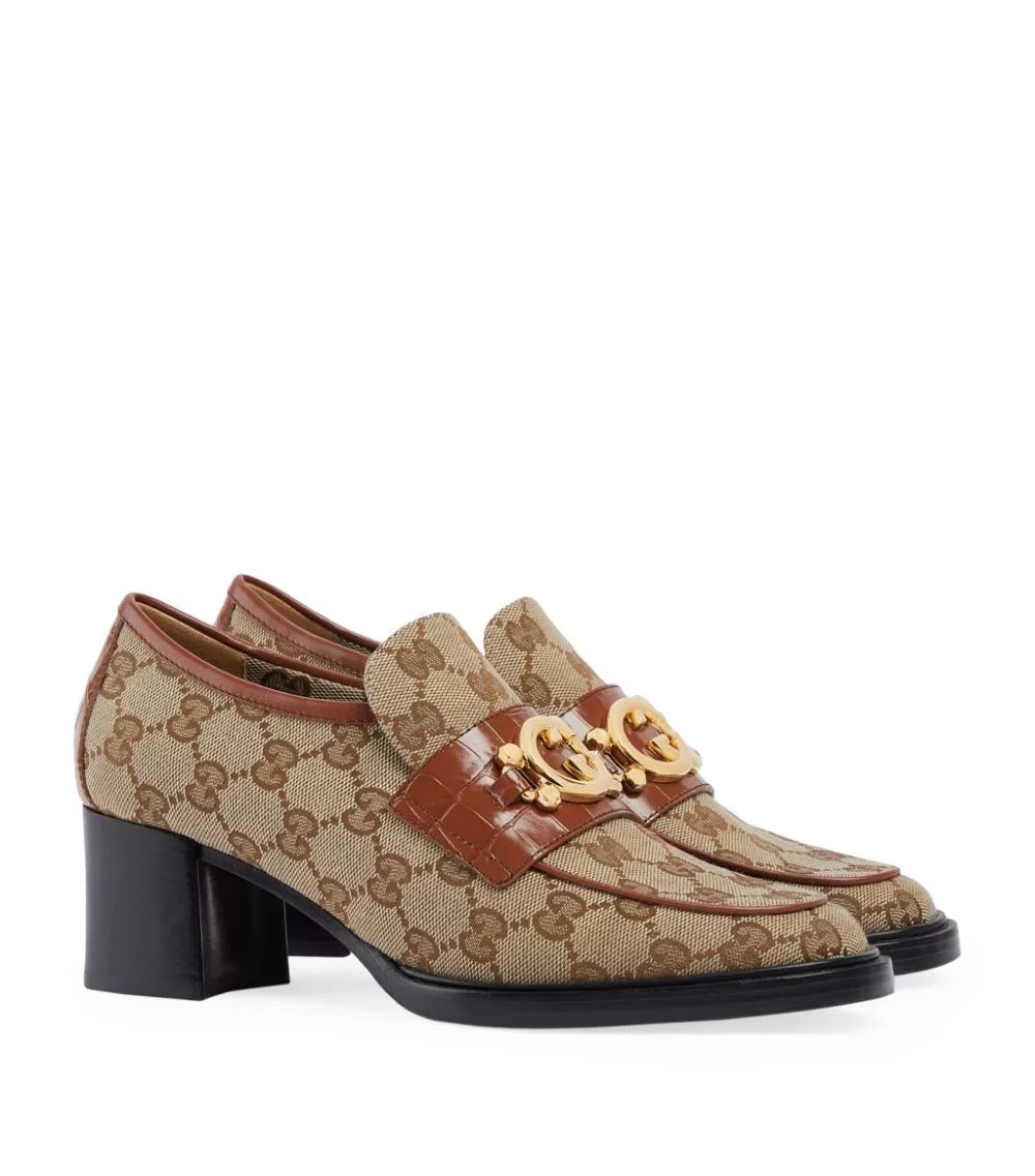 Gucci Miscellaneous Gucci Interlocking G Supreme Loafer Pumps SIZE 39 Beige