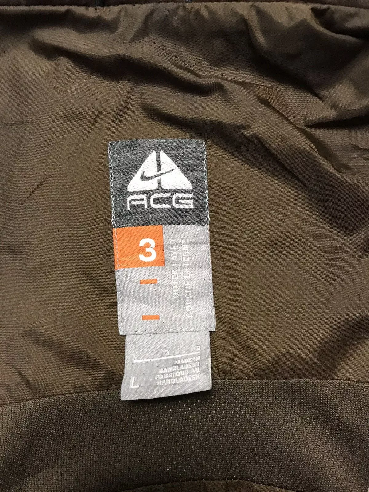 Nike ACG Raincoats Nike ACG × Vintage Nike ACG Outer Layer Couche Extreme Waterproof Jacket Brown