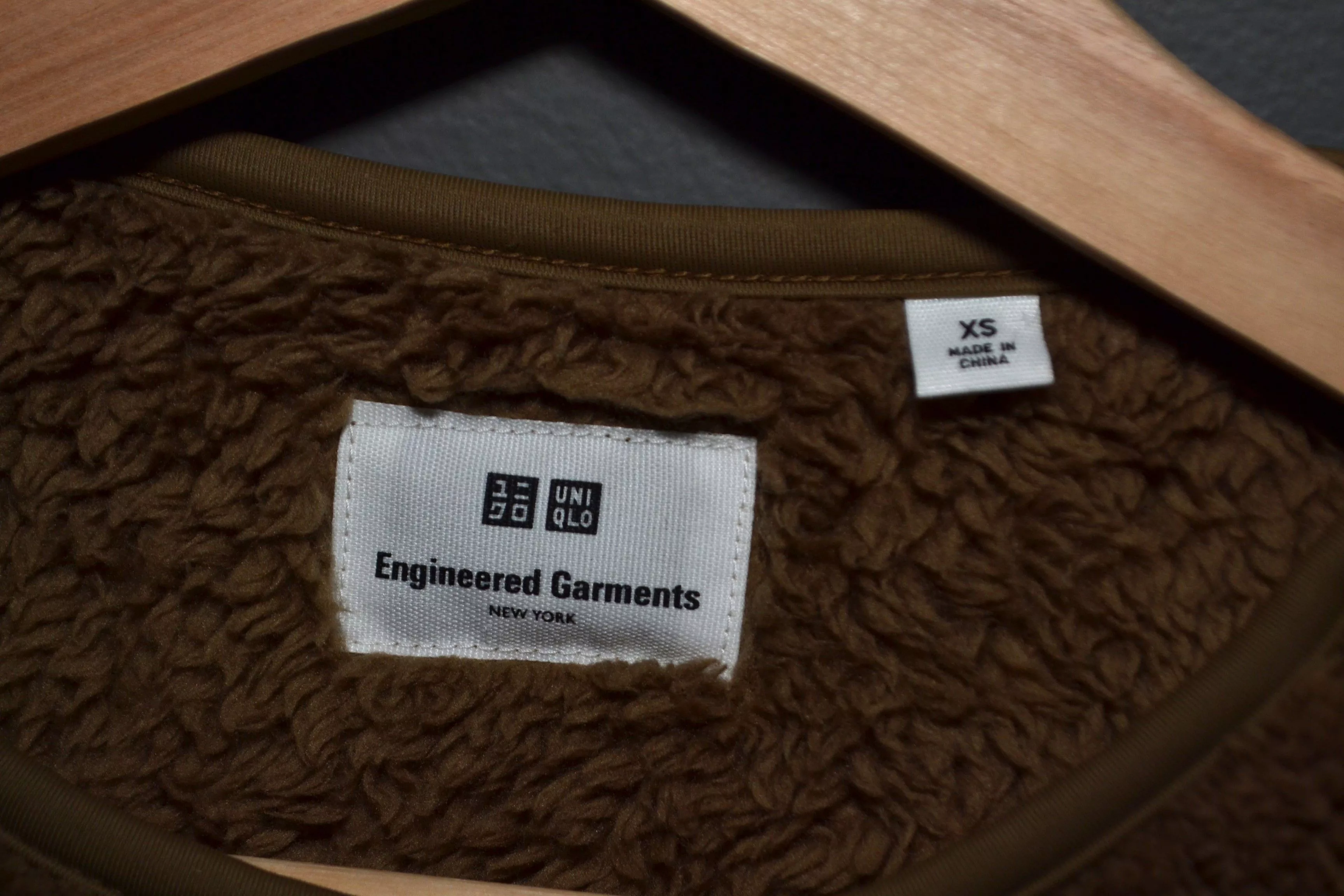 Engineered Garments Light Jackets Engineered Garments × Uniqlo Engineered Garments Uniqlo Pile Fleece Snap Shoulder XS Brown