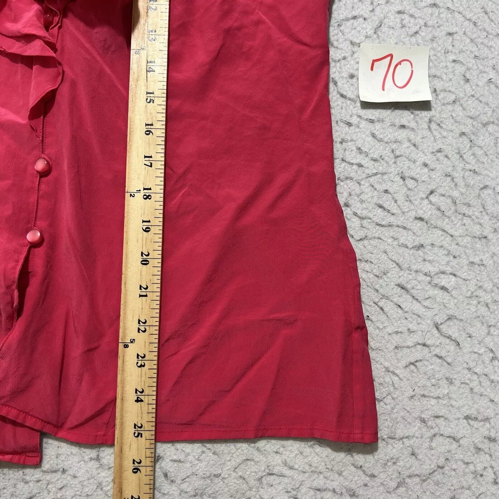 Pendleton Blouses Pendleton Silk Short Sleeve Hot Pink Ruffle Button Up Top