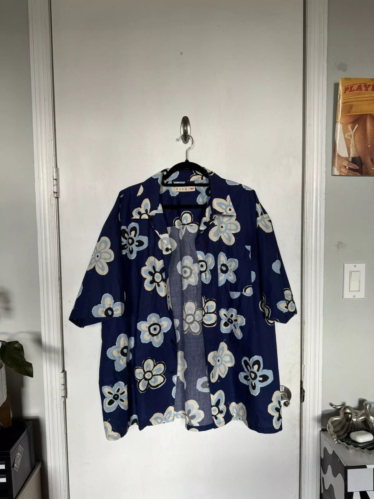 Marni Shirts Button Ups Marni × Uniqlo Floral print Marni x Uniqlo button up shirt Blue
