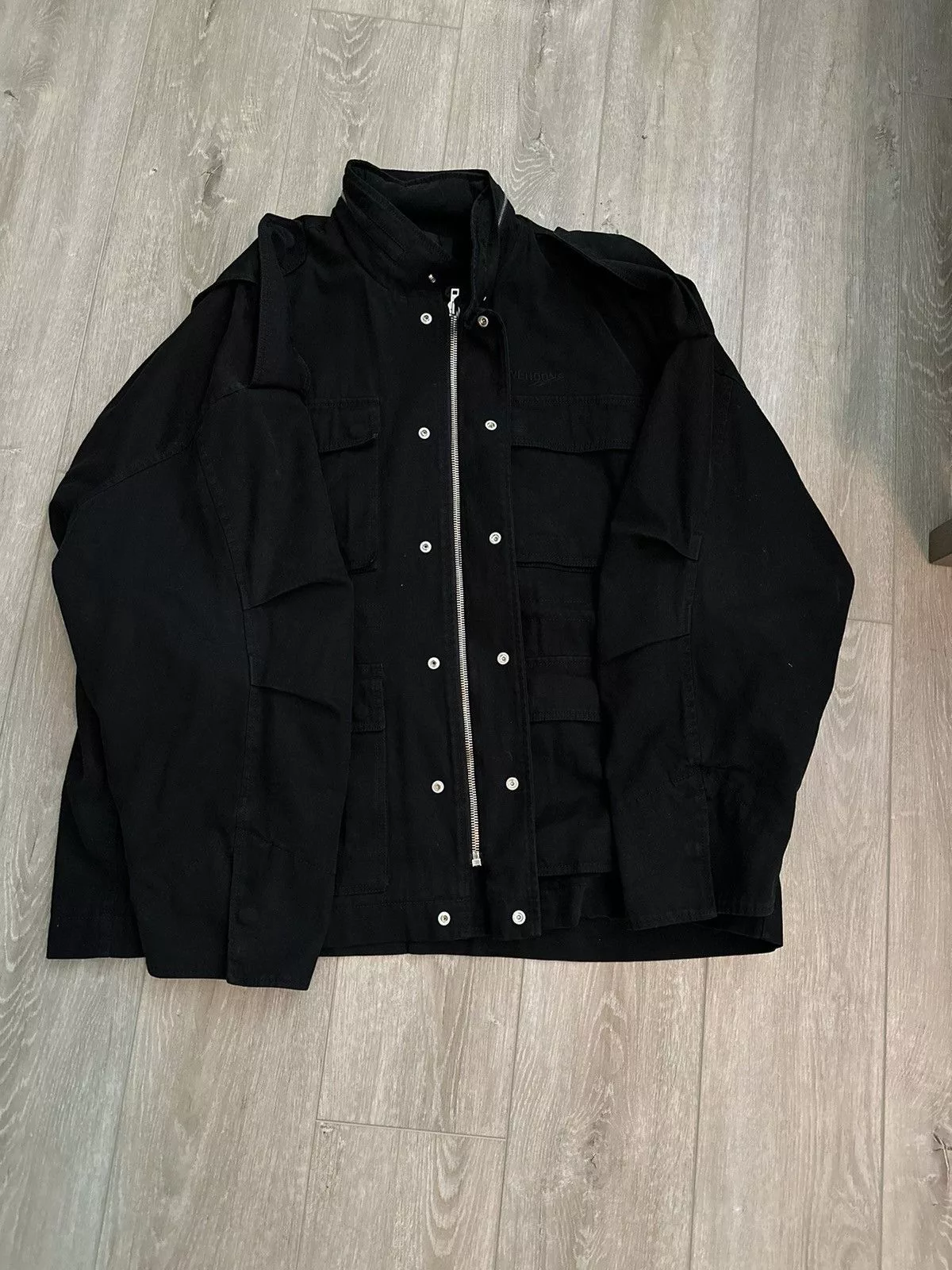WE11DONE Heavy Coats We11done washed black lose m65 denim jacket
