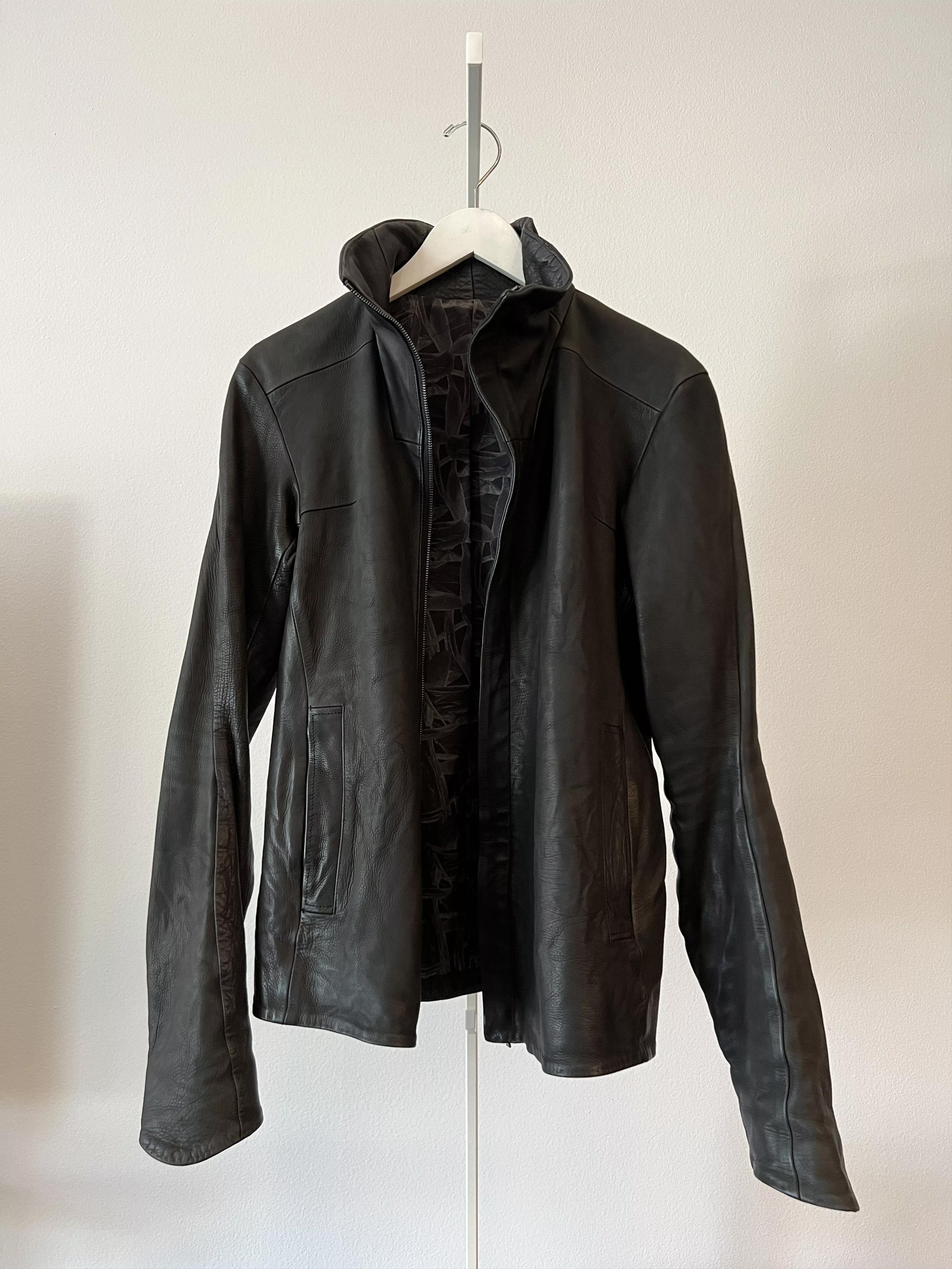 Devoa Leather Jackets Devoa Leather Jacket Black