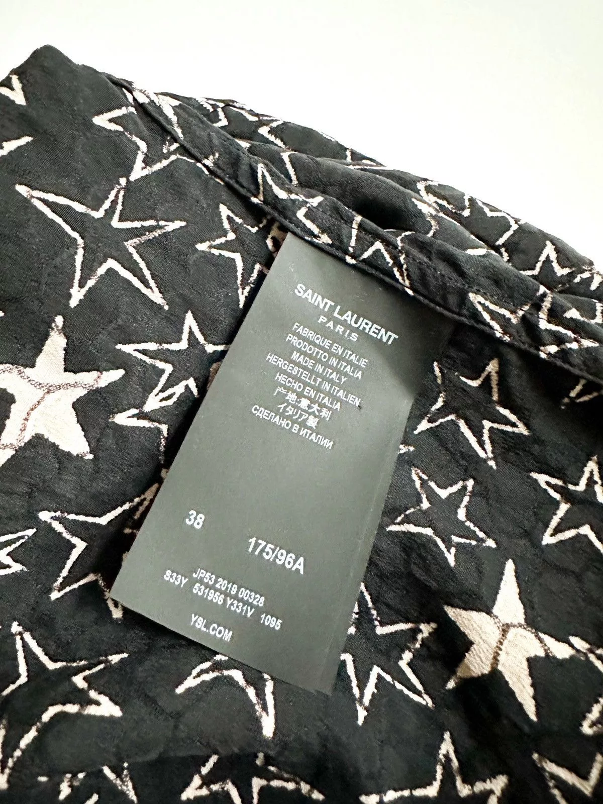 Saint Laurent Paris Shirts Button Ups Saint Laurent Paris Saint Laurent Graffiti Stars Shirt Black