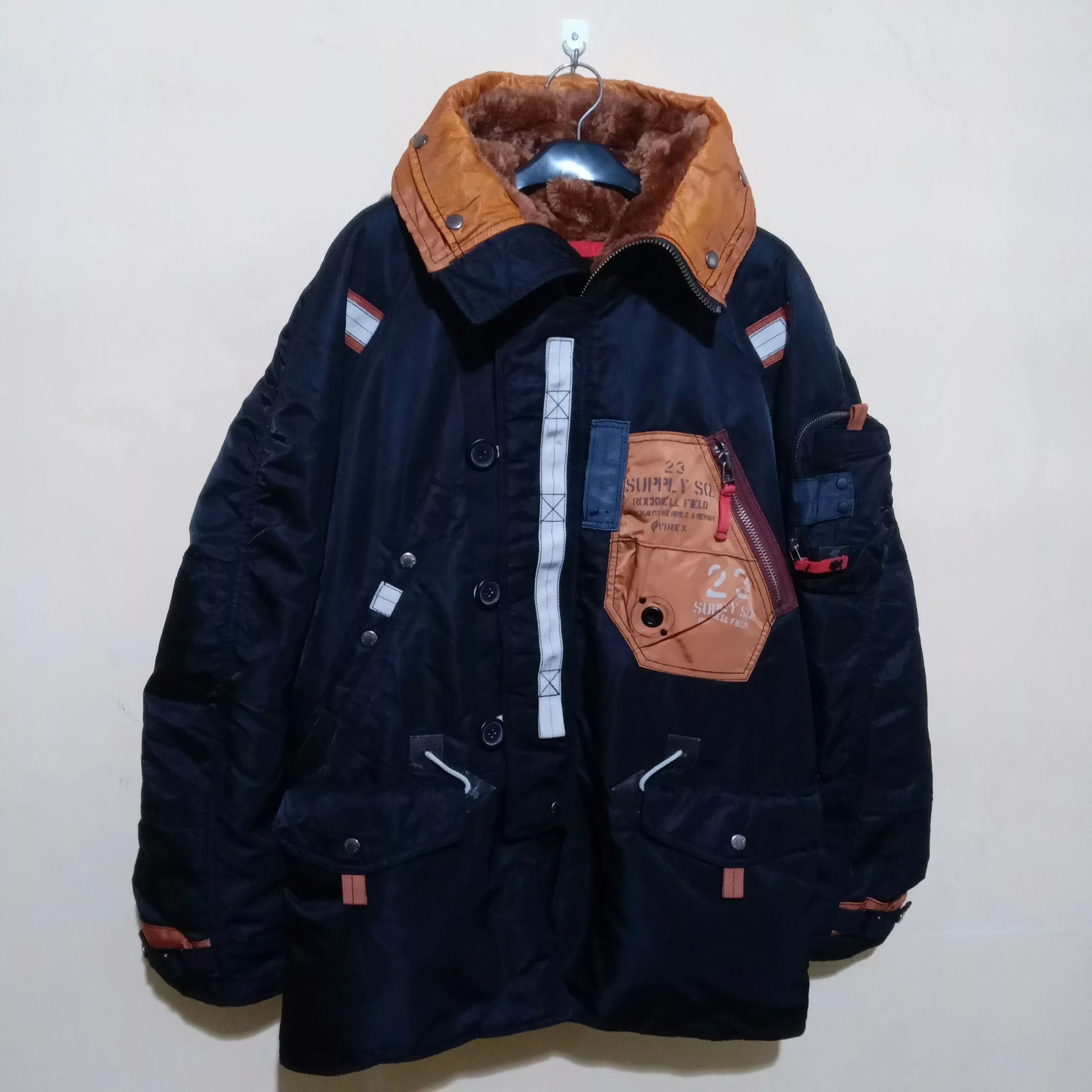 Alpha Industries Parkas Alpha Industries × Avirex Avirex Jacket Nylon Multipocket Black Vintage