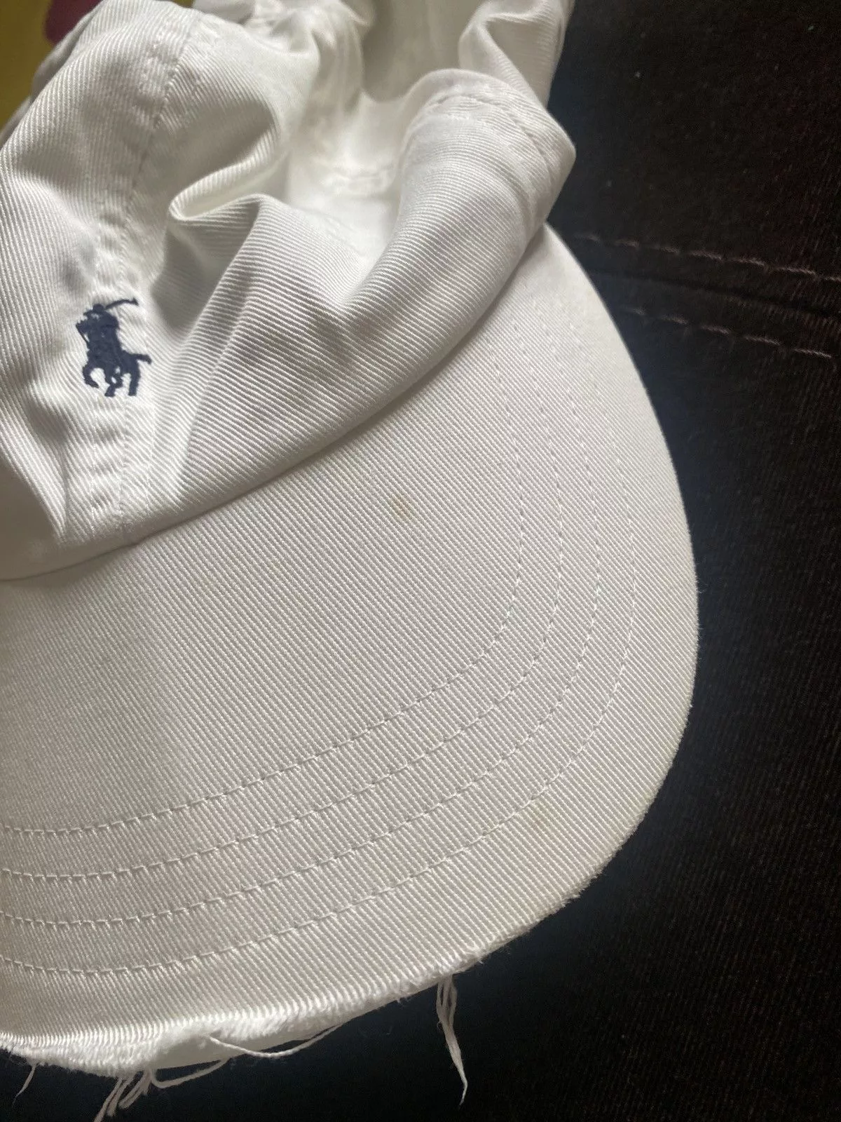 Ralph Lauren Hats Ralph Lauren × Vintage Vintage trashed distreesed Ralph lauren Small pony cap White